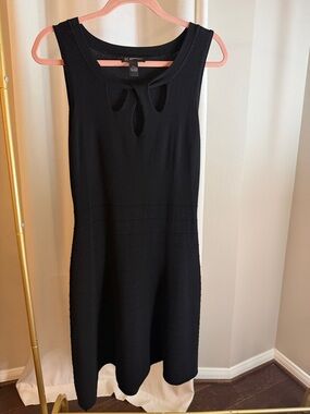 INC International Concepts Black Sleeveless Midi Dress with Keyhole Cutouts